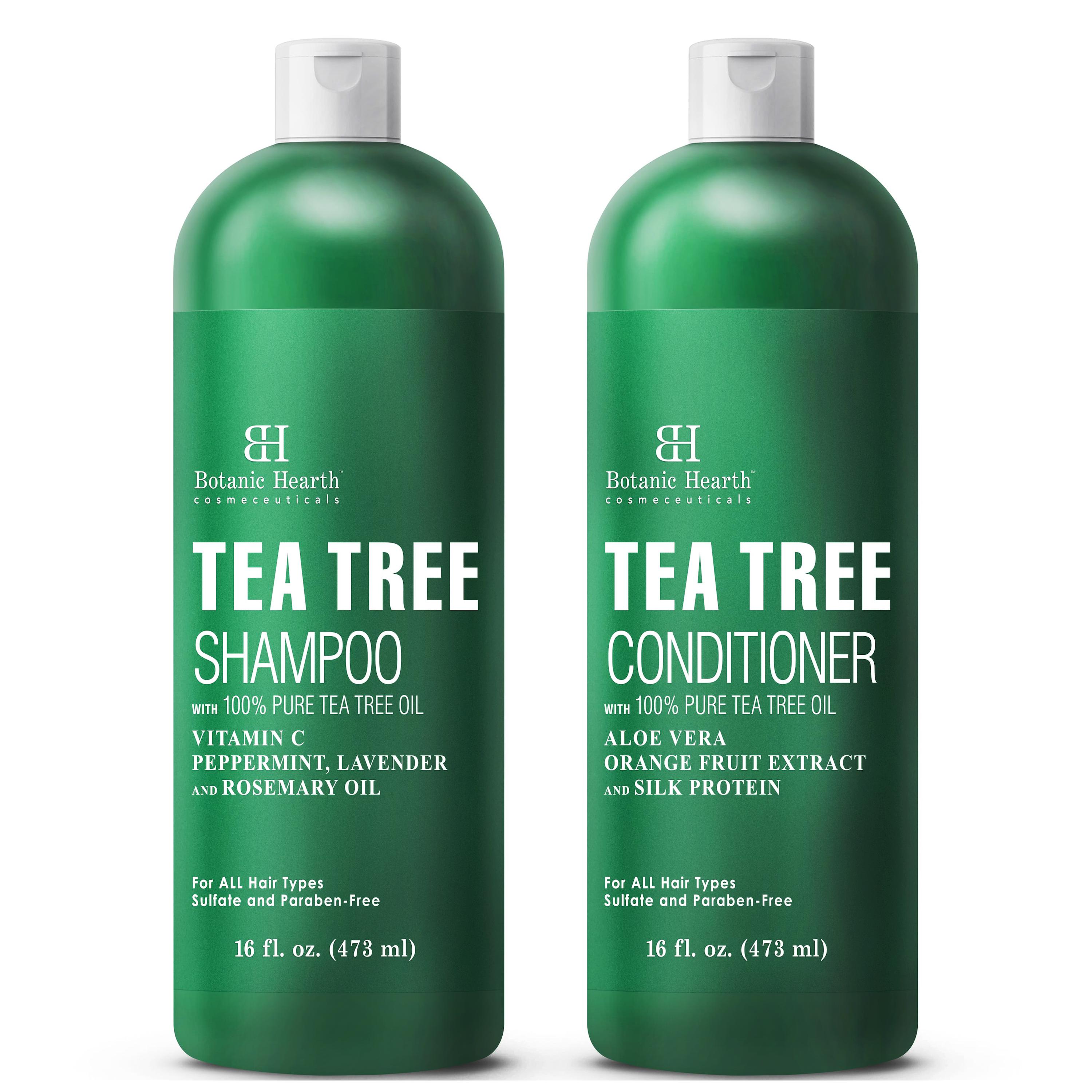 Botanic Hearth Tea Tree Shampoo and Conditioner Set for Itchy and Dry Scalp 16 fl oz each