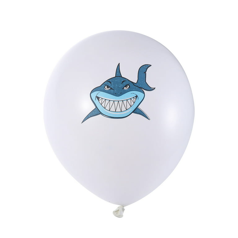 10pcs 12 Inch Cartoon Aluminium Foil Balloon Shark Pattern Helium