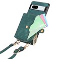 thumbnail image 3 of Jiahe Cover for Google Pixel 6, Wallet Case with Card Holder,Shockproof PU Leather Zipper Purese Kickstand with Adjustable Detachable Shoulder Strap Case Cover, green, 3 of 7