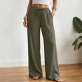 thumbnail image 5 of QGJZVUNL Womens Wide Leg Pants Sweatpants Baggy High-Waisted Drawstring Joggers with Pockets Size M, 5 of 6