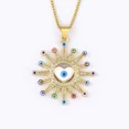thumbnail image 4 of Romantic Heart Shape Turkish Evil Eye Necklace for Women Cute 5 Colors 14K Yellow Gold Pendant Clavicle Chains Neck Collars Jewelry Gift A415, 4 of 4