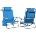 thumbnail image 5 of TLSUNNY Backpack Beach Chair Set of 2, Outdoor 5-Level Adjustable Folding Chair, w/ Cup Holder, Headrest, Storage Bag, Cooler Pouch, for Camping, 5 of 11