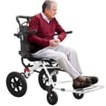 thumbnail image 3 of Koiauber 20 inches Portable Folding Transport Wheelchair,Ultra-Light Wheelchair (Only 14lbs) with Telescopic Handle 12 inches Rear Wheels, 3 of 7