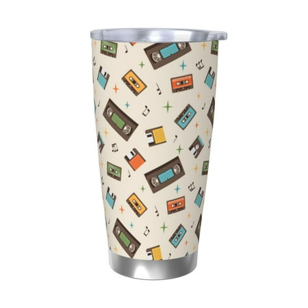 

Goofa Retro Vintage Tape for 20 oz Skinny Tumbler Stainless Steel Coffee Mug Slim Vacuum Insulated Travel Cup Car Cup-Without Straw
