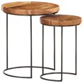 thumbnail image 1 of vidaXL 2 Piece Coffee Table Set Solid Acacia Wood and Steel, 1 of 5