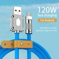 thumbnail image 2 of Lomubue Charging Cable 120W High Speed Wide Compatibility Safety Flexible Fast Charging Tangle Free Micro USB Quick Charge Cable for Android, 2 of 10
