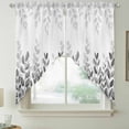 thumbnail image 2 of Spring Gray Eucalyptus Swag Valances for Windows 2 Pack, Kitchen Window Curtains 36 Inch Length, Summer Botanical Leaf Country Privacy Swag Curtains for Living Room/Bathroom with Rod Pocket 36"x36", 2 of 8