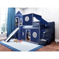 thumbnail image 6 of JACKPOT Solid Wood Prince & Princess Low Loft Bed in Blue/White, 6 of 6