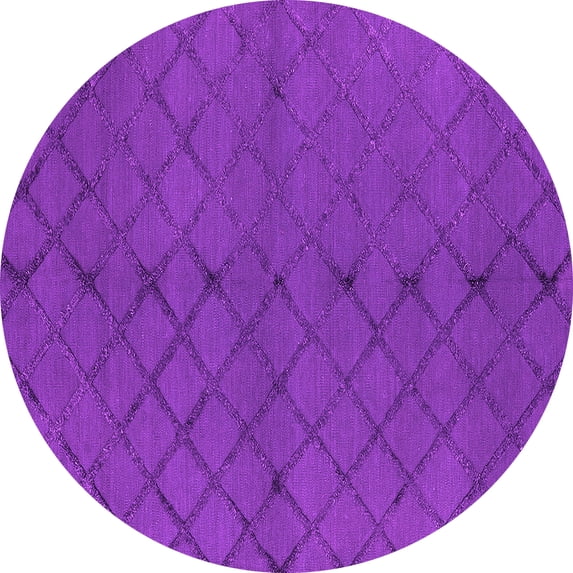 Ahgly Company Indoor Round Trellis Pink Modern Area Rugs, 5' Round