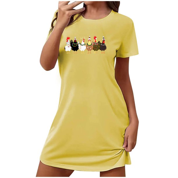 Camisón corto de talla grande para mujer, camisón de manga corta con estampado de pecho a la moda, camisón para mujer