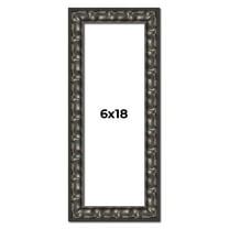 6x18 Frame Black-Brown Medieval Solid Wood Picture Frame | 1.5 Inch Moulding Width | Gotham Beveled