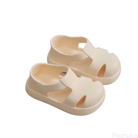 Fozruso Boys Sandals For Toddlers Soft Sole Slip Summer Casual Outdoor Comfortable Breathable Lightweight Elastic Kids Beach Shoes,Sizes 6 Toddlers 15-18 Months(Beige)