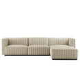 thumbnail image 3 of Modular Sectional Sofa Couch, Beige Black, Fabric, French Living Lounge Cafe Lobby Hospitality Restaurant, Modern Contemporary HB34023, 3 of 15