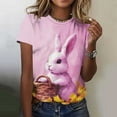 thumbnail image 4 of Youyipin Womens Tops Happy Easter Shirts For Women Easter Bunny T-Shirt Rabbit Graphic Tees Easter Egg Round Neck Short Sleeve Holiday Shirt Tops Spring Outfits For Women 2025, 4 of 4