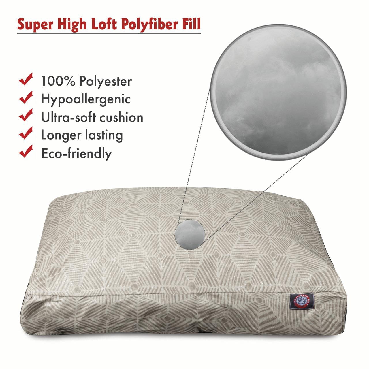 Majestic Pet | Charlie Rectangle Pet Bed For Dogs, Removable Cover, Beige, Large