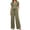 *Army Green, variant on VBVC Women's Collared V-Neck 2 Piece Lounge Set, Casual Summer Tracksuit Outfit with Drawstring Wide Leg Pants and Pockets,Army Green,S-2XL