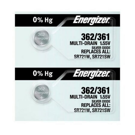 Energizer 362/361 SR721SW 1.55V Silver Oxide Watch Battery (2 Pack)