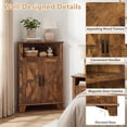 thumbnail image 4 of Giantex Corner Storage Cabinet, 2-Door Sideboard Organizer, Space-Saving Corner Shelf, Brown, 4 of 6