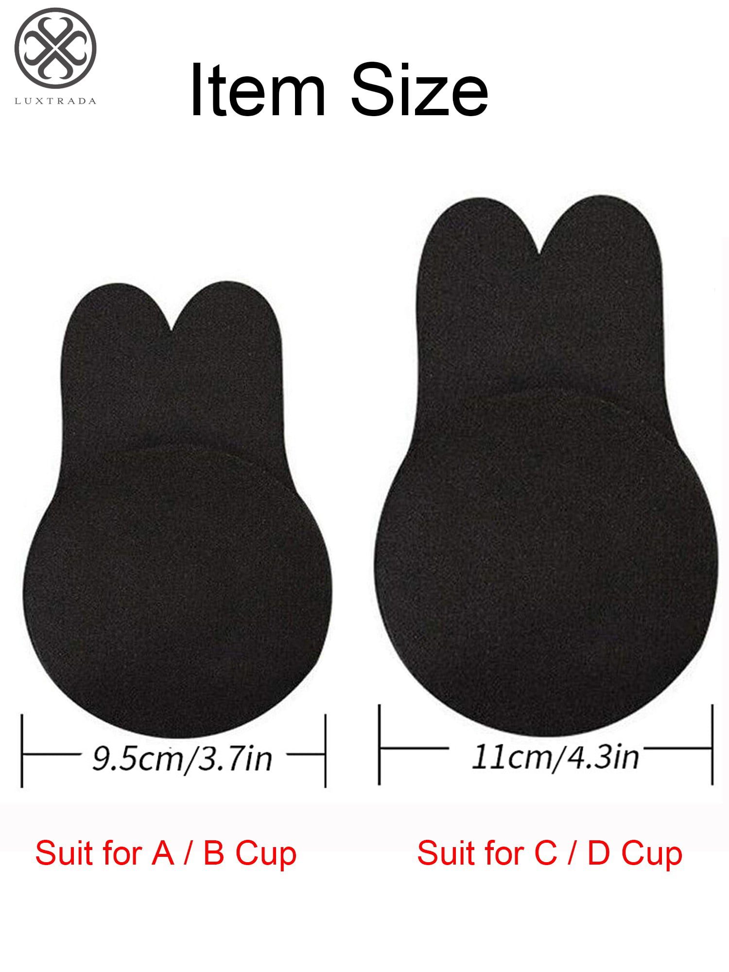 Luxtrada 2 Pairs Rabbit Ear Self Adhesive Invisible Bra Breast Lift