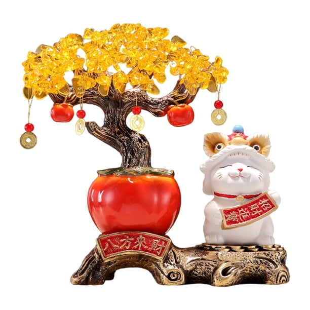 Figura de gato y de la , colección de decoración para el hogar, decoración de mesa resistente, escultura decorativa para sala de estar y Olla roja