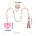 thumbnail image 3 of Valentine's Day Wooden Bead Tassel Garland - Colorful Ki-d-Safe Unbreakable Rope String Decor for Home, Wedding, Office, Banister & Table Centerpiece Holiday Ornament, 3 of 9