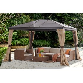Sunjoy 10 X 12 Ft Soft Top Wicker Gazebo Walmart Com