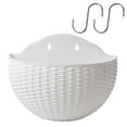thumbnail image 1 of Wall Mounted Flowerpot Planters Home Decoration Hanging Gift Indoor Outdoor Semicircular Imitation Rattan Balcony Vase, 1 of 1
