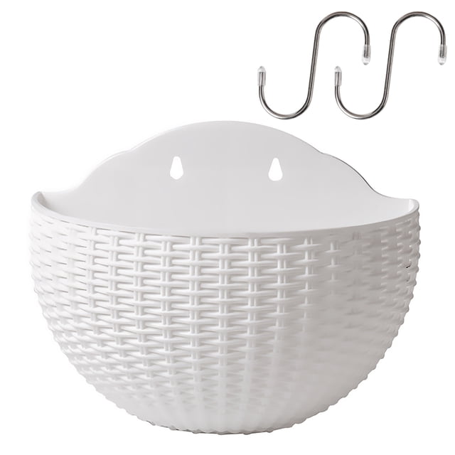 Wall Mounted Flowerpot Planters Home Decoration Hanging Gift Indoor Outdoor Semicircular Imitation Rattan Balcony Vase