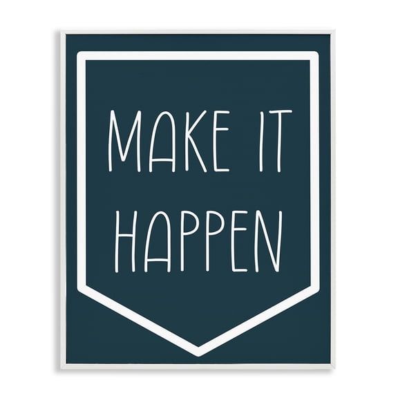 Stupell Industries Contemporary Minimal Make It Happen White Framed Giclee Art, 24 x 30, by Lil' Rue
