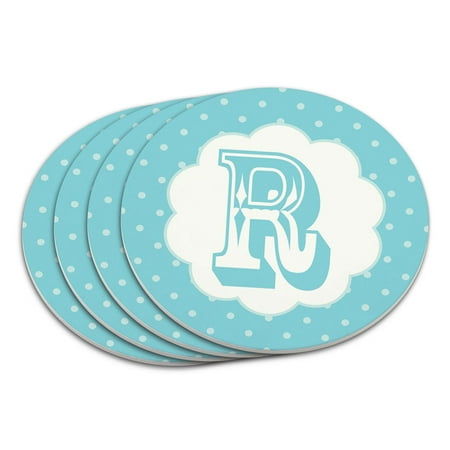

Letter R Initial Flower Blue Coaster Set