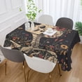 thumbnail image 2 of Yayeee Tablecloths for Rectangular Tables 54 x 54 inch Party Table Cover, Skeleton with Flowers Pattern, 2 of 6