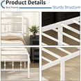 thumbnail image 3 of 16 Inch White  XL Bed Frames with Headboard and Footboard, Classic  Platform No Box Spring Needed  Victorian Style Iron-Art Mattress Foundation, 3 of 6