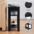 thumbnail image 5 of Convenience Concepts Designs2Go Baja 1 Drawer Chairside End Table with Shelves, Black, 5 of 6