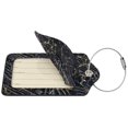 thumbnail image 3 of Black and White Gold Foil Marble Luggage Tags for Suitcase PU Privacy Cover ID Label Address Card 1 PC with Stainless Steel Loop, 3 of 5