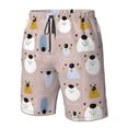 thumbnail image 6 of Uemuo Cute Hand Drawn Bear Pattern Men's Swim Trunks Hawaiian Beach Bathing Suit Swimsuits Beach Quick-Dry Shorts with Pockets-X-Large, 6 of 9
