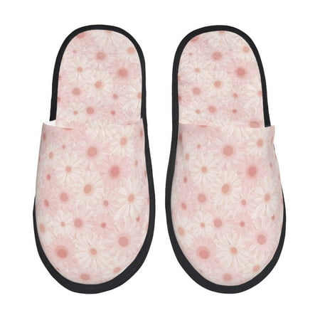 Balery Chrysanthemum Slient Indoor Furry Fleece Comfort House Shoes Soft Non-Slip Home Shoes Cotton slippers House Slippers-- Medium