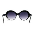 thumbnail image 4 of Womens Round Thick Eyebrow Retro Fashion Plastic Sunglasses Black Smoke, 4 of 4