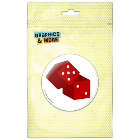 

Dice Craps Gambling on White Refrigerator Button Magnet