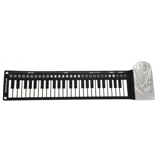 Clavier de Piano pour Enfants Portable Doux 49 Touches Piano à Rouler Jouet Instrument de Musique