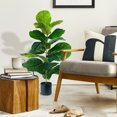 thumbnail image 5 of Mainstays Artificial Fiddle Leaf Fig Plant, 3.33 ft, Black Plastic Grower's Pot, 5 of 6