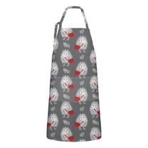 Cute Hedgehog with Red Bag Pattern Apron-Garden Aprons for Women with Pockets-Cotton Linen Waterproof Kitchen Cooking Gardening Aprons Adjustable for Kitchen,Cooking,BBQ and Salon 33x27 Inch