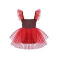 thumbnail image 2 of vastwit Kids Girls Christmas Gingerbread Costume Sleeveless Tutu Dress Leotard Xmas New Year Party Red 10, 2 of 7