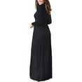 thumbnail image 4 of Brilliant Winter Dresses for Women Clearance Women Casual Long Sleeve Solid Crew Neck Long Dress with Pocket Black M, 4 of 6