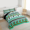 thumbnail image 3 of Homewish Rustic Western Cowboy Bedding Comforter Set,Boho Style Dreamcatcher Twin Comforter Sets,Cyan Orange Bedding Set For Men Women,Super Cozy Room Decor Reversible,2 Pieces, 3 of 8