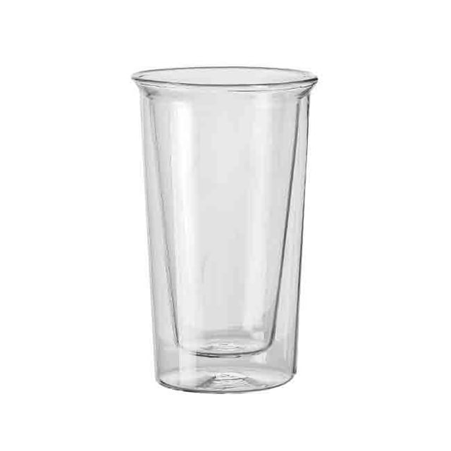 Vaso de doble pared sin tallo for bebidas frías y calientes, tazas de café de vidrio de borosilicato transparente