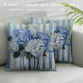 thumbnail image 3 of Nawypu Hydrangea Floral Throw Pillow Covers vase Striped Flower Classic Elegant Vintage Rose Farmhouse Blue Soft for Women Living Room Decor Bedroom Dorm Sofa Cushion Pillowcases, 3 of 5