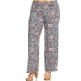thumbnail image 2 of White Mark Women's Plus Size Paisley Printed Palazzo Pants, 2 of 4