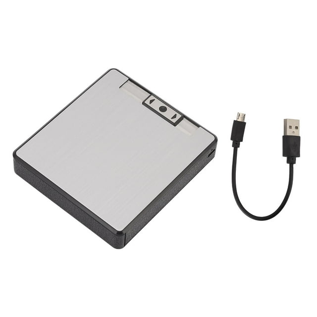 Étui à cigarettes avec briquet, capacité de 19 cigarettes, rechargeable par USB, éjection automatique, boîte en aluminium argentée