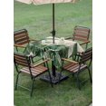 thumbnail image 4 of Outdoor Tablecloths with Umbrella Hole & Zipper, Palm Leaves Tropical 54x54 Inch Square Tablecloths, Green Botanical Summer Linen Waterproof Table Cloth, Patio/Pool/Picnic Table Covers, 4 of 8