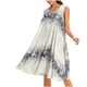 thumbnail image 1 of Vestidos de verano qucoqpe para mujer 2022, vestido bohemio informal de moda para mujer, vestido midi floral de cuello redondo de talla grande, vestido playero holgado sin mangas., 1 of 5